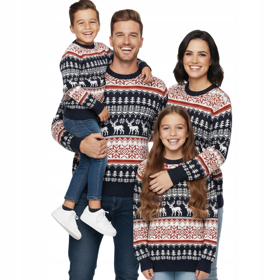 Vánoční svetr sada 2+2 vánoční svetry pro rodinu rodinné Vánoce