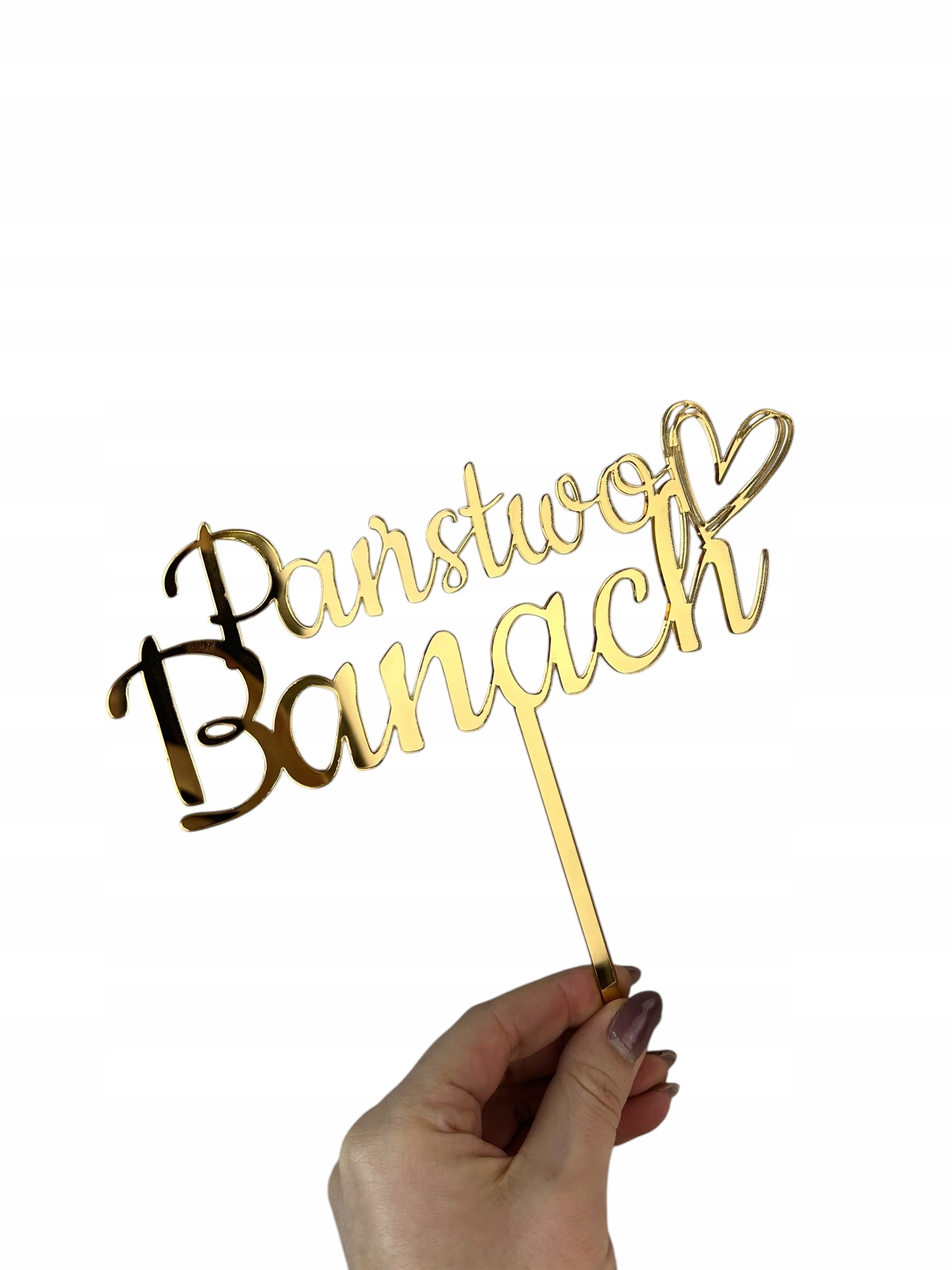 Levně Zápich do dortu Svatební zlaté zrcadlo personalizace, Stát