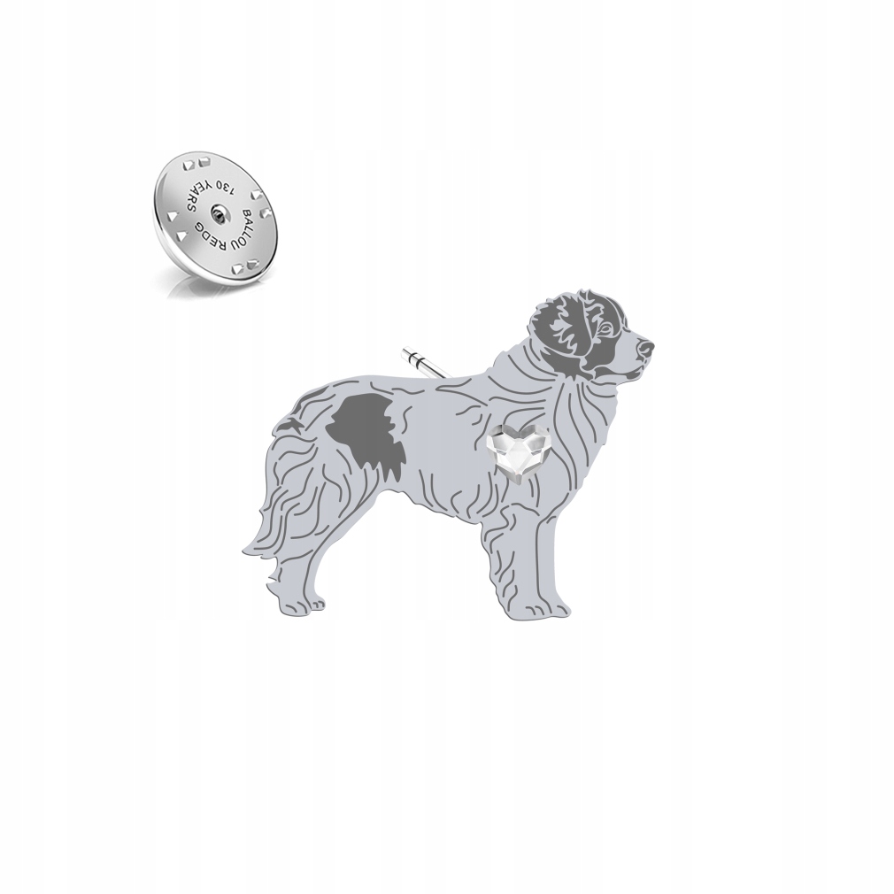 Odznak Stříbrná Landseer 925 Dárek Žena Šperky Dedikace Bonus