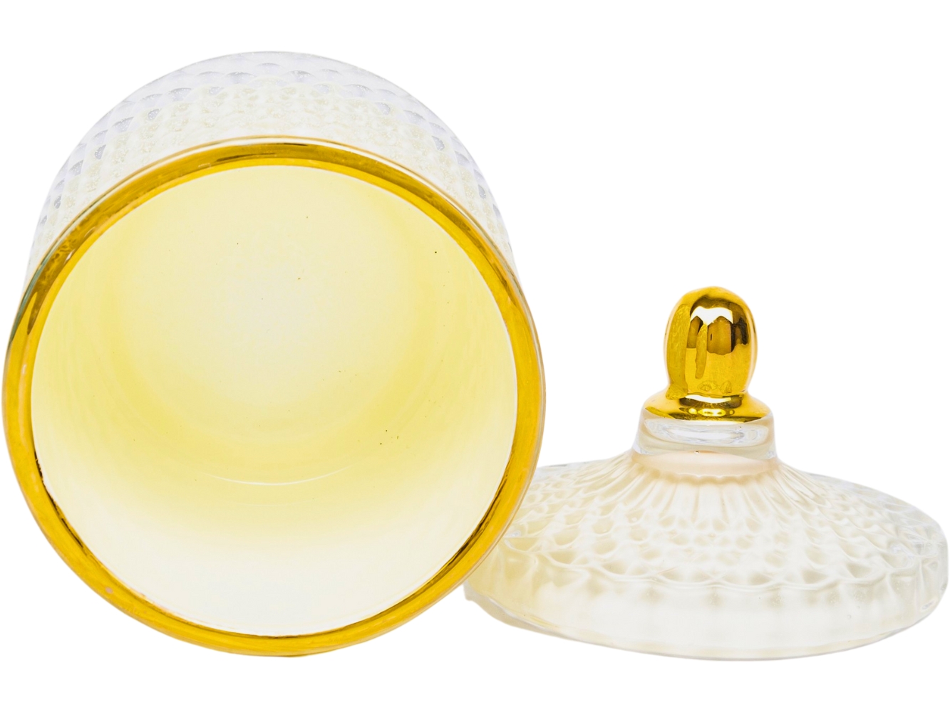 SZKLANY Pojemnik 13 x 8,5 cm NA WACIKI PŁATKI KOSMETYCZNE - Kremowy Złoty Marka Artpol