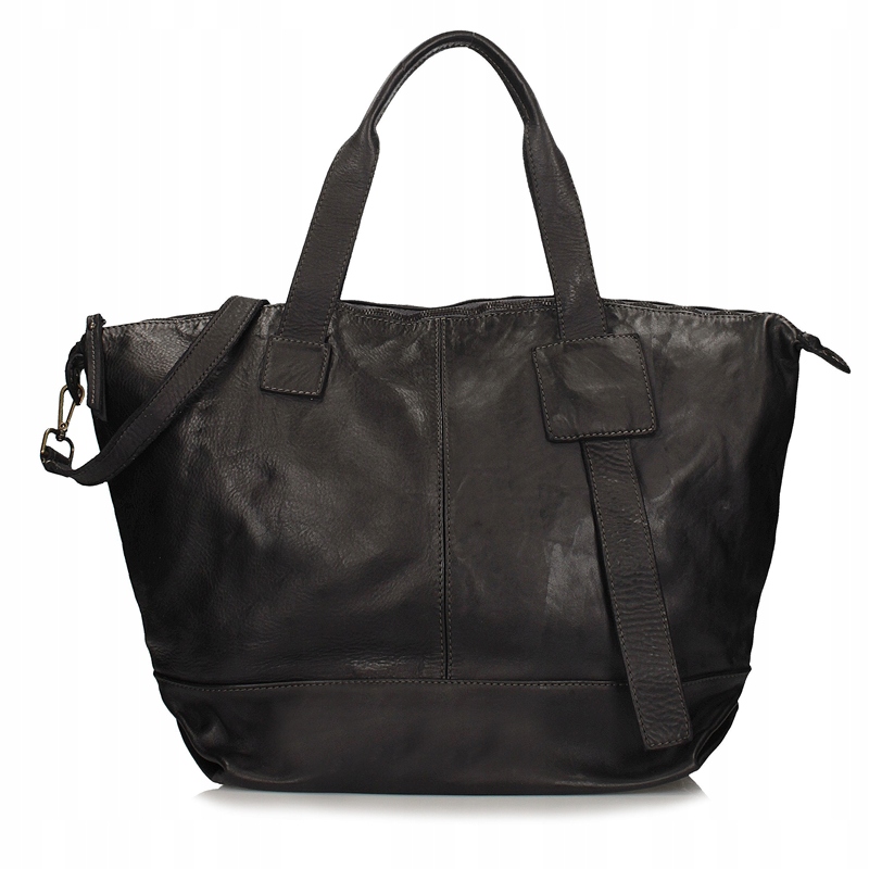 Dámská nákupní taška z přírodní kůže na rameno, prostorná, hnědá G134