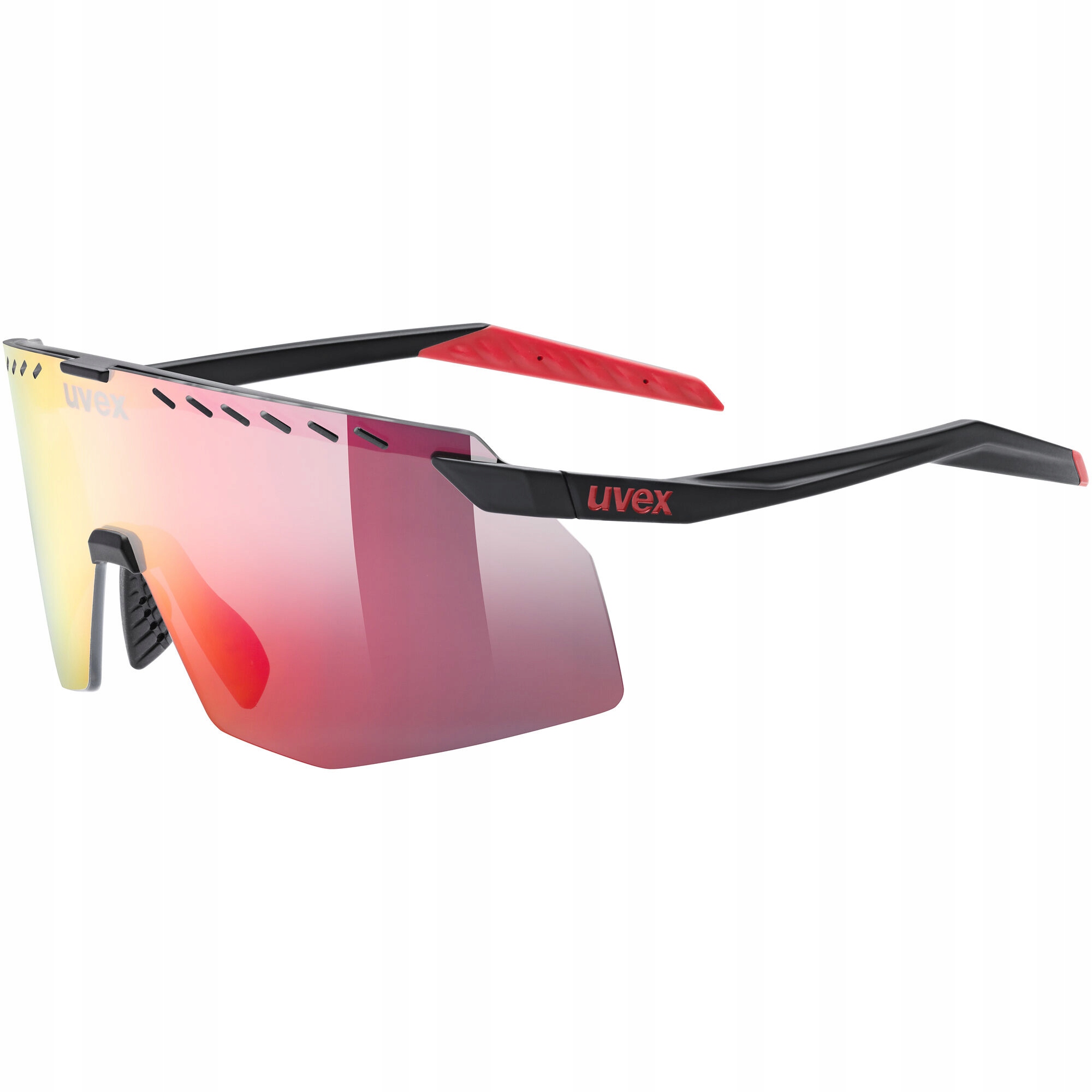 Sportovní cyklistické brýle Uvex Pace Stage black matt mirror red S2