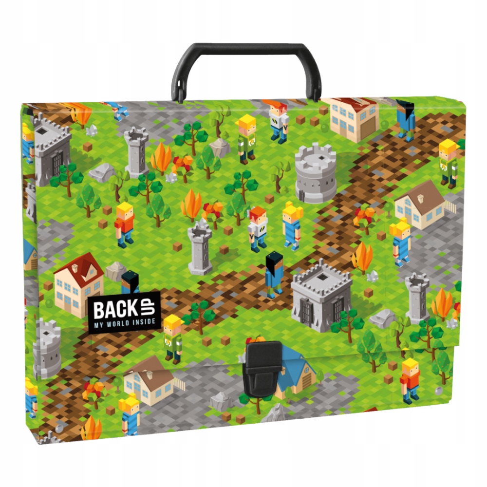 Teczka z rączką dla dzieci A4 5cm szkolna MINECRAFT pixel Derform