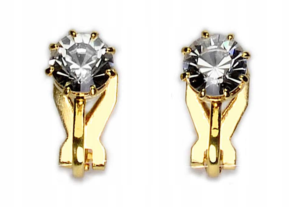 

Małe Złote Klipsy Swarovski Na Uszy Kiara Jablonex