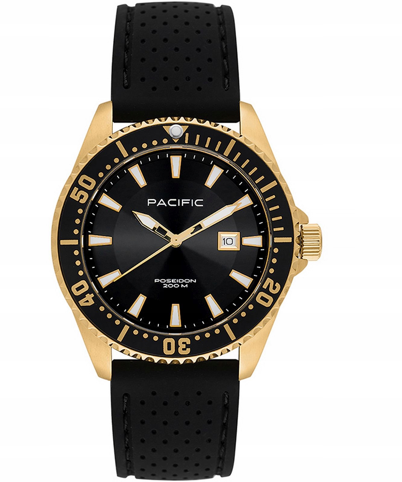 Pacific Poseidon SMPA-2001-03 zlaté pánské vodotěsné hodinky 200M
