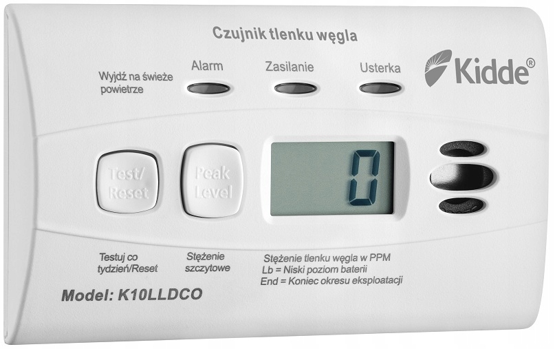 

K10LLDCO Czujnik czadu z wyświetlaczem LCD Kidde