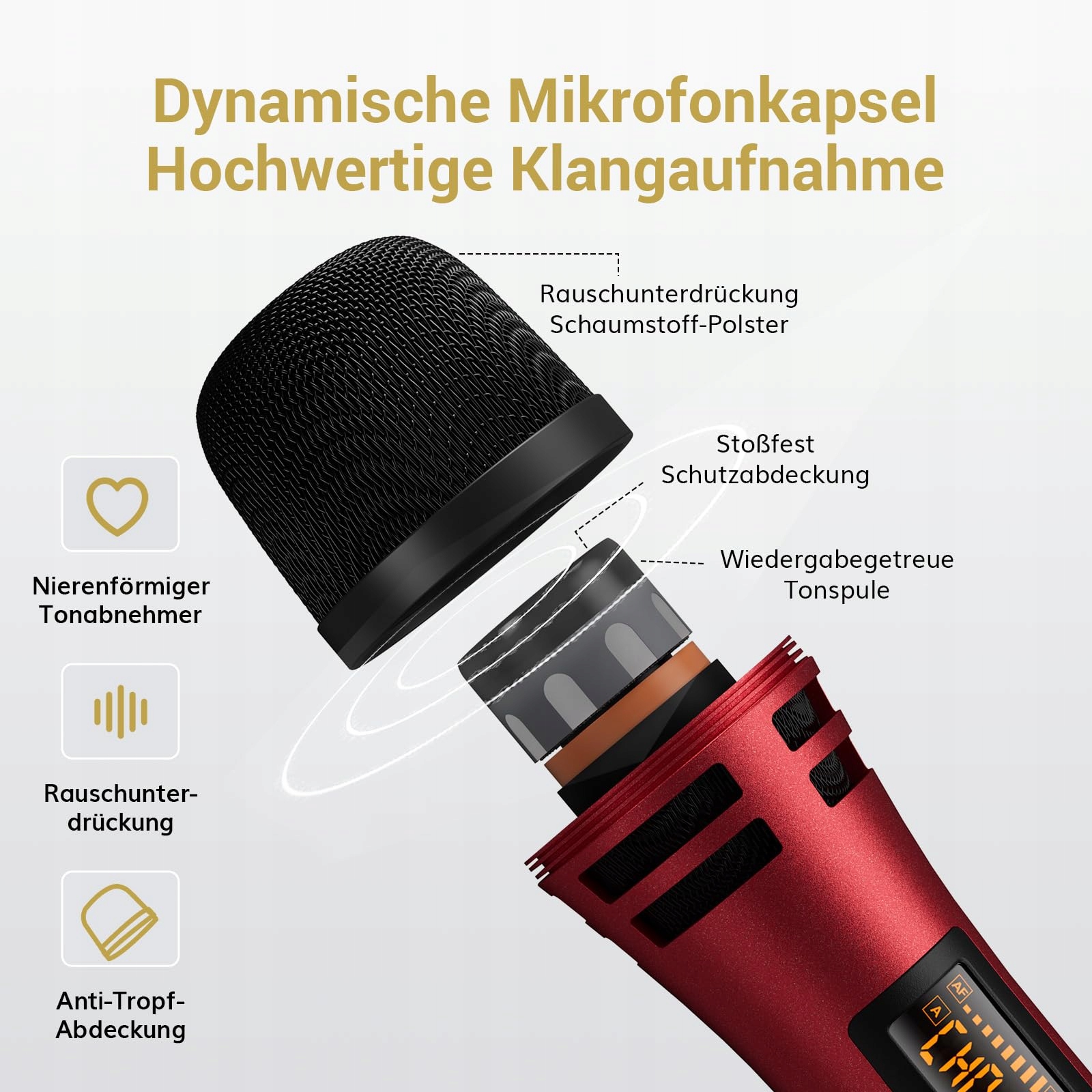 TONOR Mikrofon Bezprzewodowy Dynamiczny z Odbiornikiem do Karaoke — miniatura 2