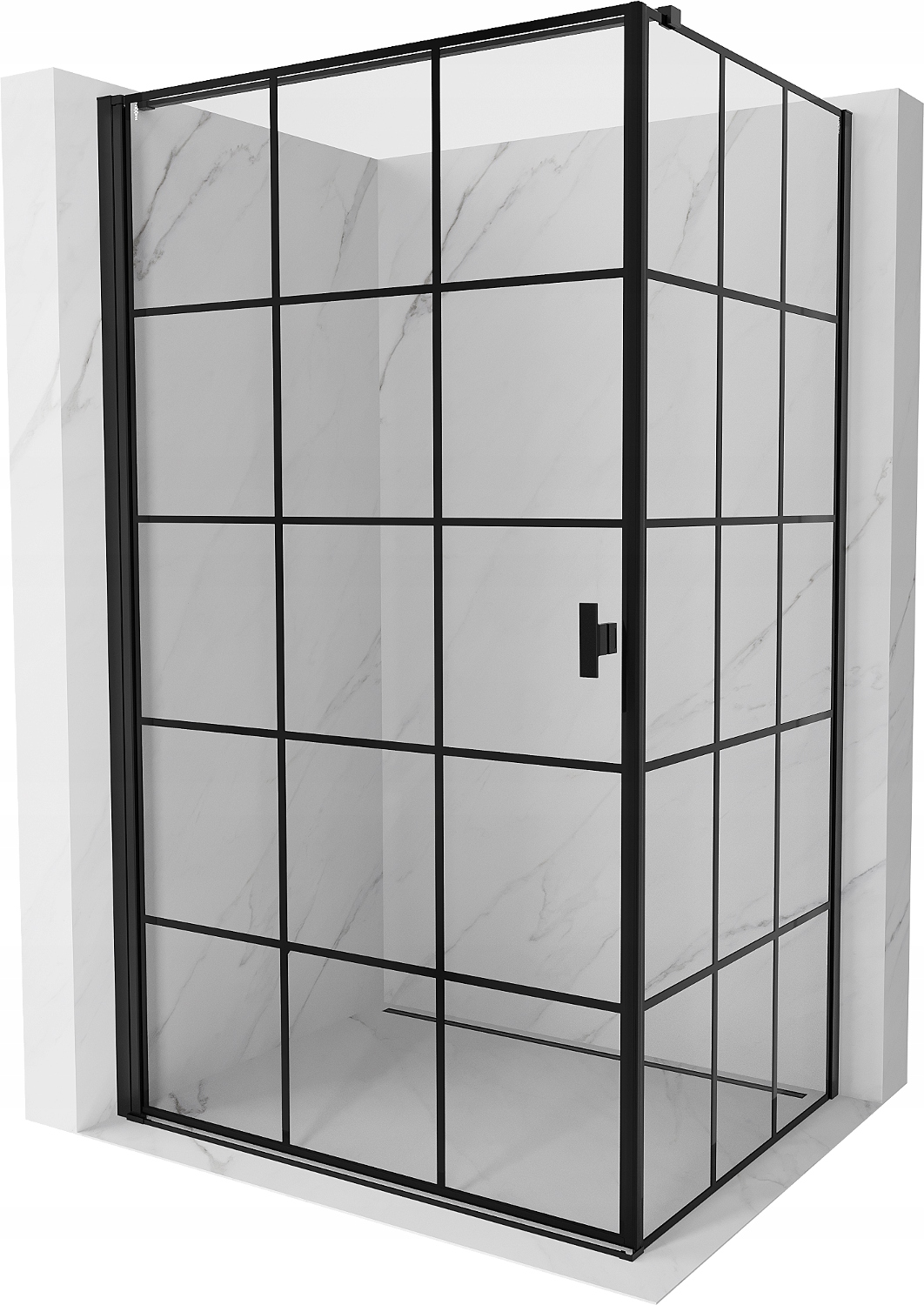 Mexen Mist-b Kabina Prysznicowa Lewa 90X120 CM Czarna Kratka Czarna