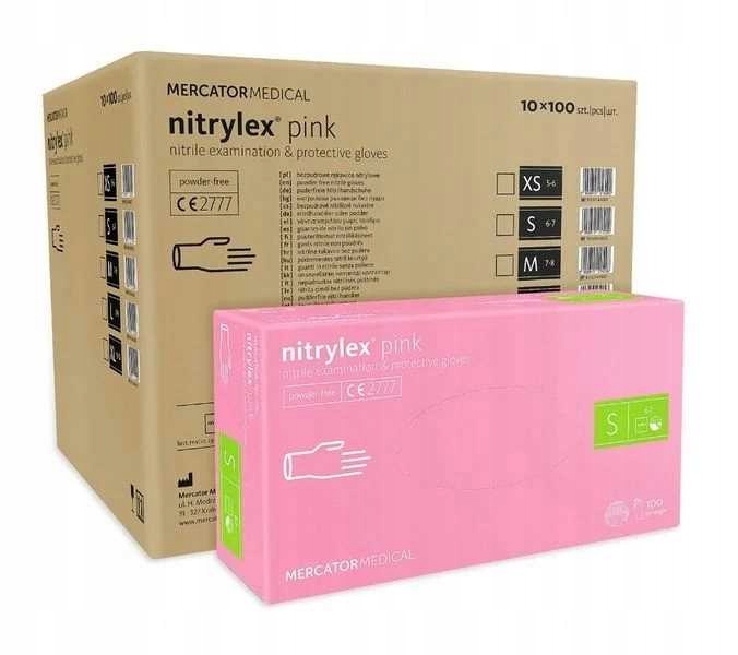 Levně Nitrilové rukavice 100 ks 7-S Nitrylex Pink 10 ks