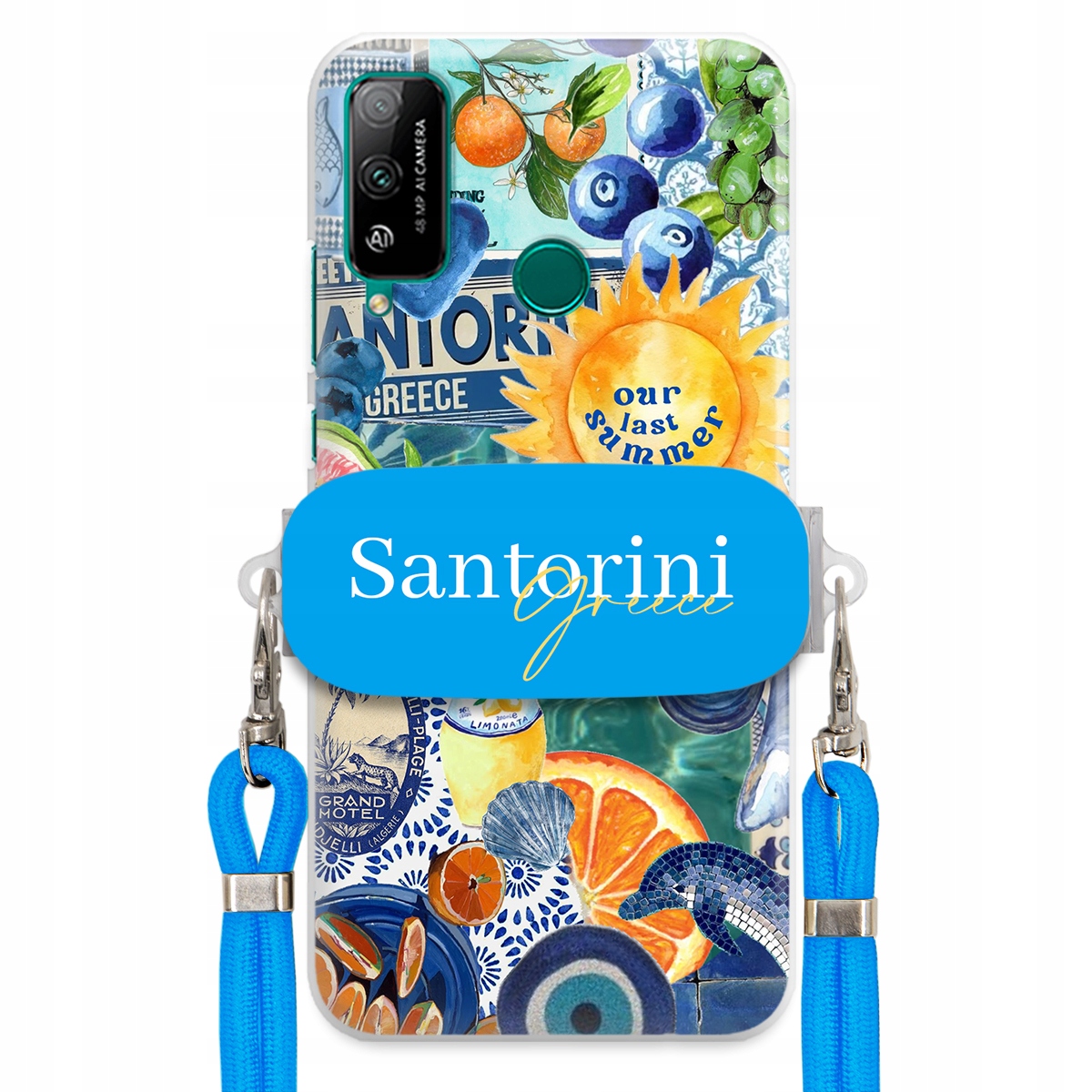 Puzdro pre Huawei Honor Play 4T Modré vodítko držiak Santorini Sea Vibes