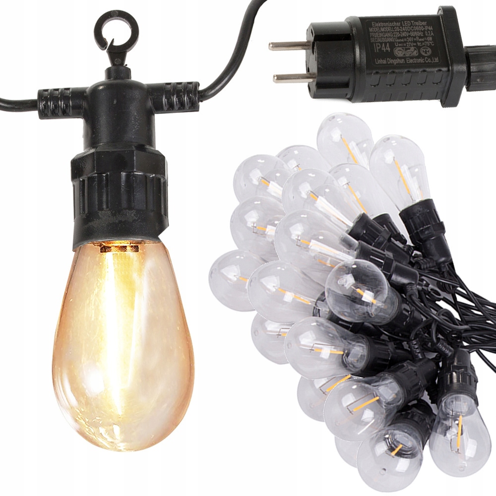Zahradní girlanda světelný řetěz lampička 20 led