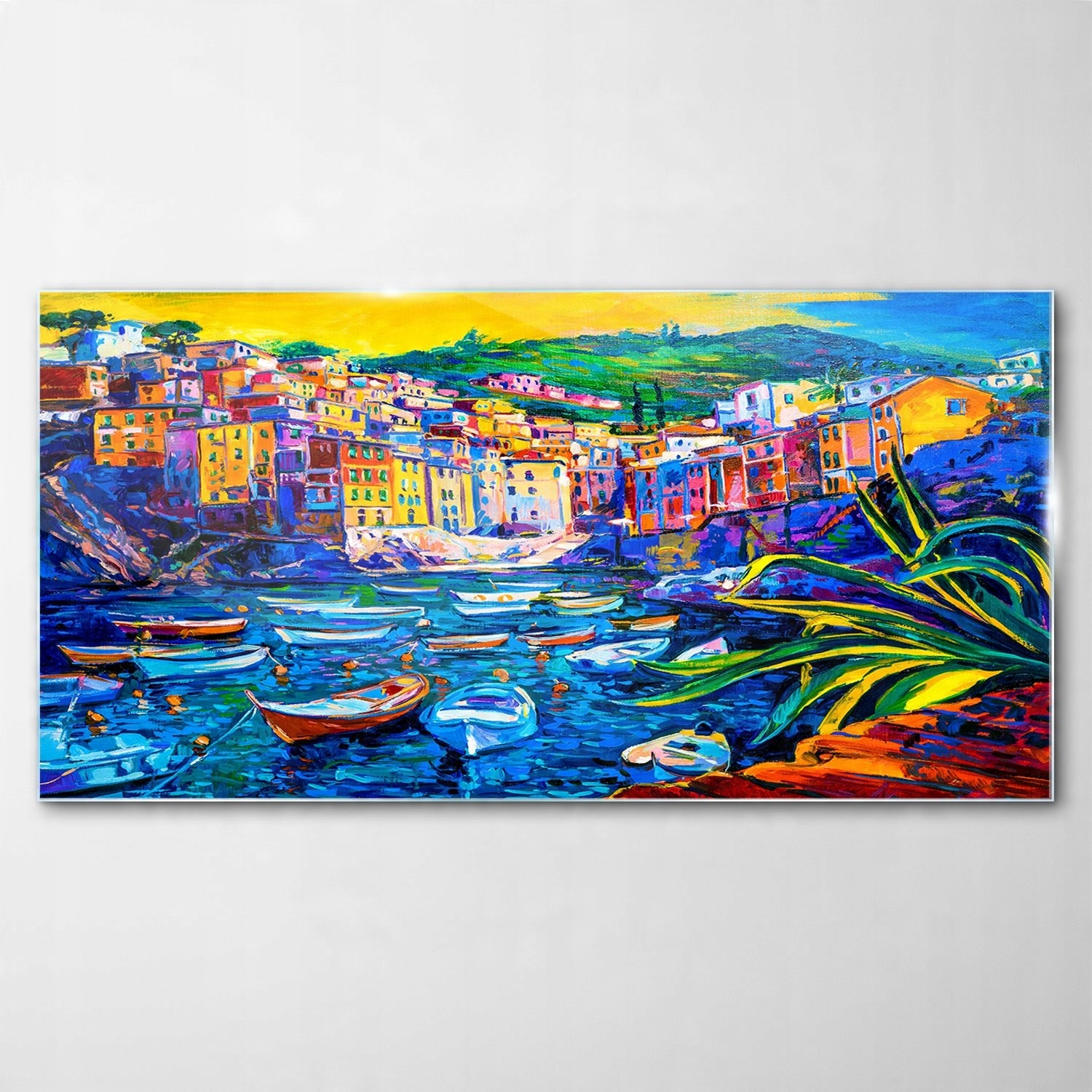 

Hartowany Obraz Szklany Włochy Miasto Góry 140x70