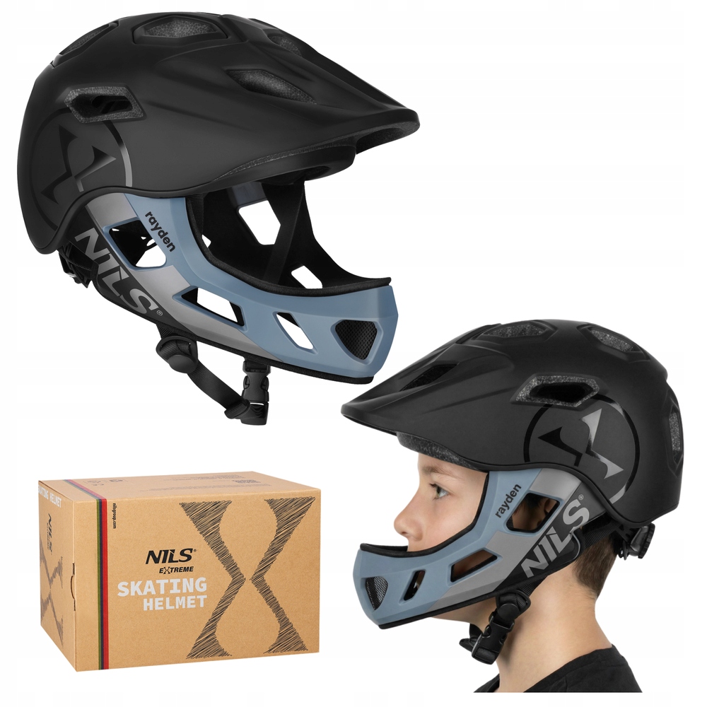 Kask Rowerowy Full Face Odpinana Szczęka In-mold Regulowany Enduro 48-53 cm
