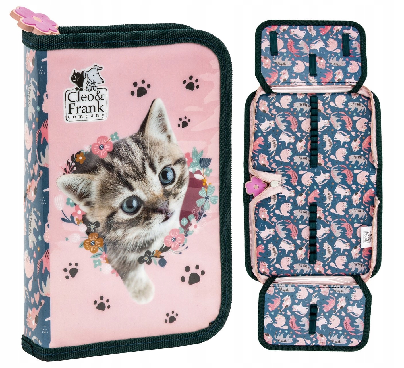 

Piórnik Szkolny 1KOMOROWY Rozkładany Kotek Cleo&