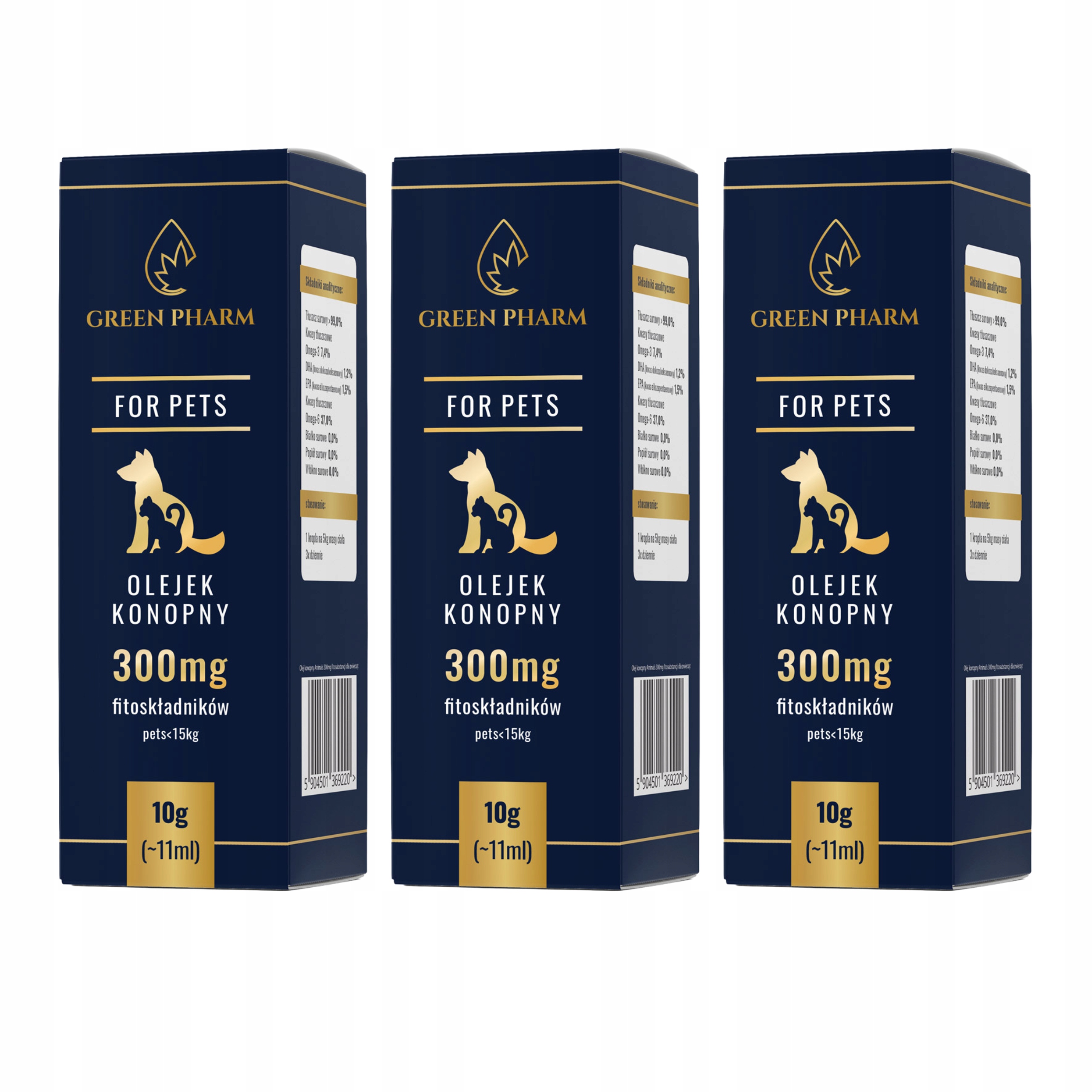 Levně 3x Konopný Cbd olej pro psa 3% 11 ml bez Thc Veterinární