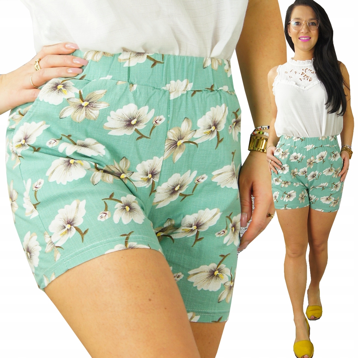 

Spodenki Krótkie szorty Damskie Bawełna Kolory, M