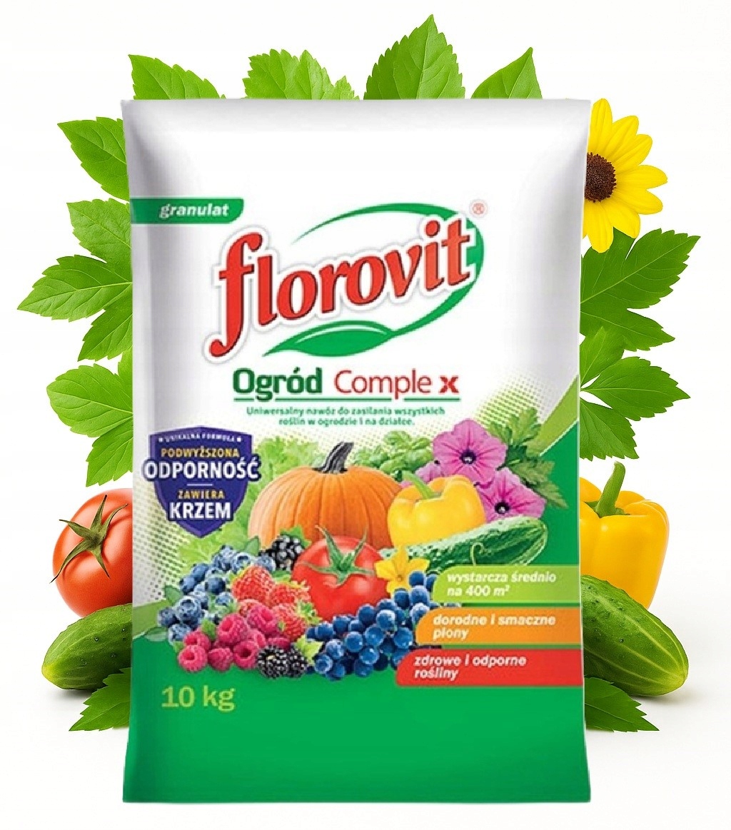 Ogród Complex 10kg Florovit uniwersalny nawóz z krzemem do warzyw i owoców
