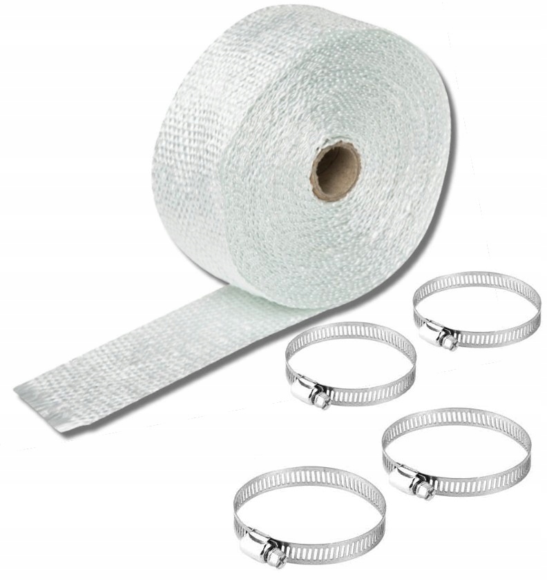 BANDAŻ TERMICZNY BAZALTOWY DO WYDECHU TURBO 4M 1.5MM BIAŁY