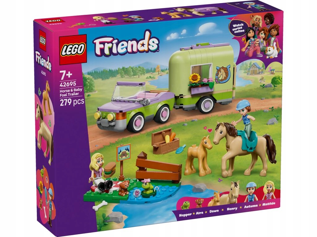 Lego 42695 Friends Přívěs s koněm a hříbětem