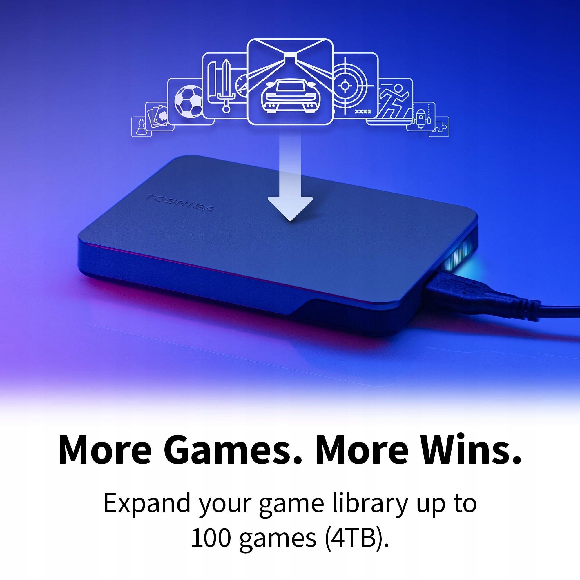 HDD Extern TOSHIBA CANVIO Gaming 2TB, 2.5", USB 3.2 Gen1 (5Gbit/s), Dark Grey Metallic, 155g — 3