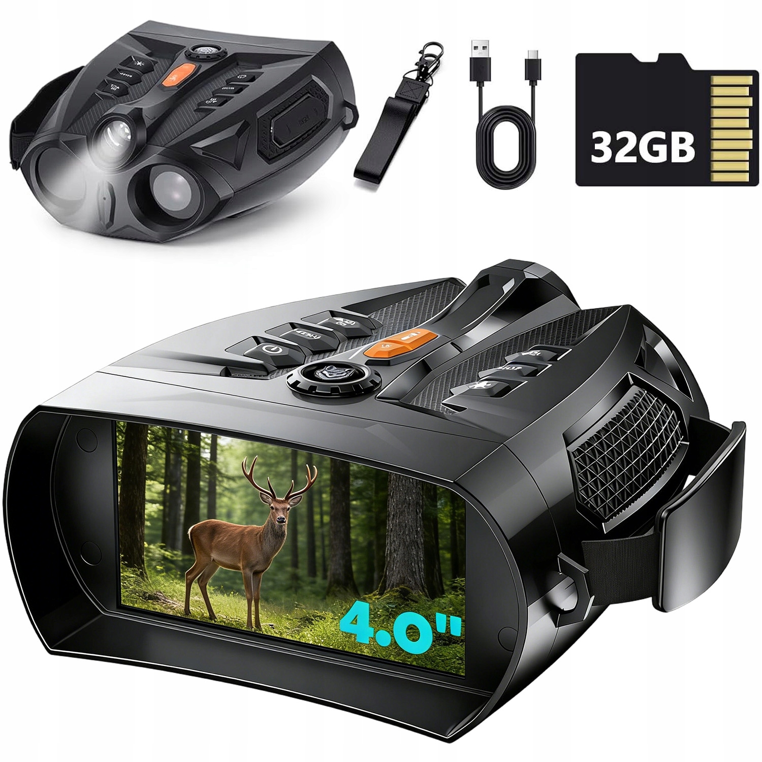 Noční Vidění, Dalekohled Pro Noční Vidění, Podsvícení 800 M, 4PALCOVÝ Displej Ips Hd