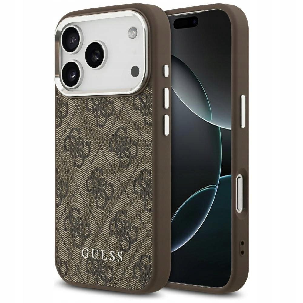 Etui Guess 4G Classic Logo MagSafe do iPhone 17 Pro brązowy
