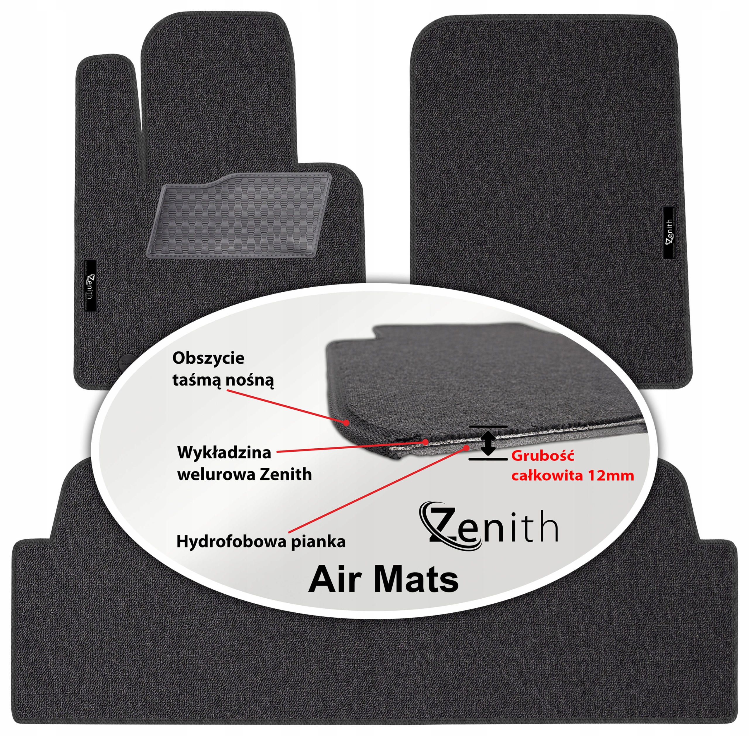 Santa Fe III Fl 2015-2018 Velúrové koberčeky do auta Zenith Air Mats