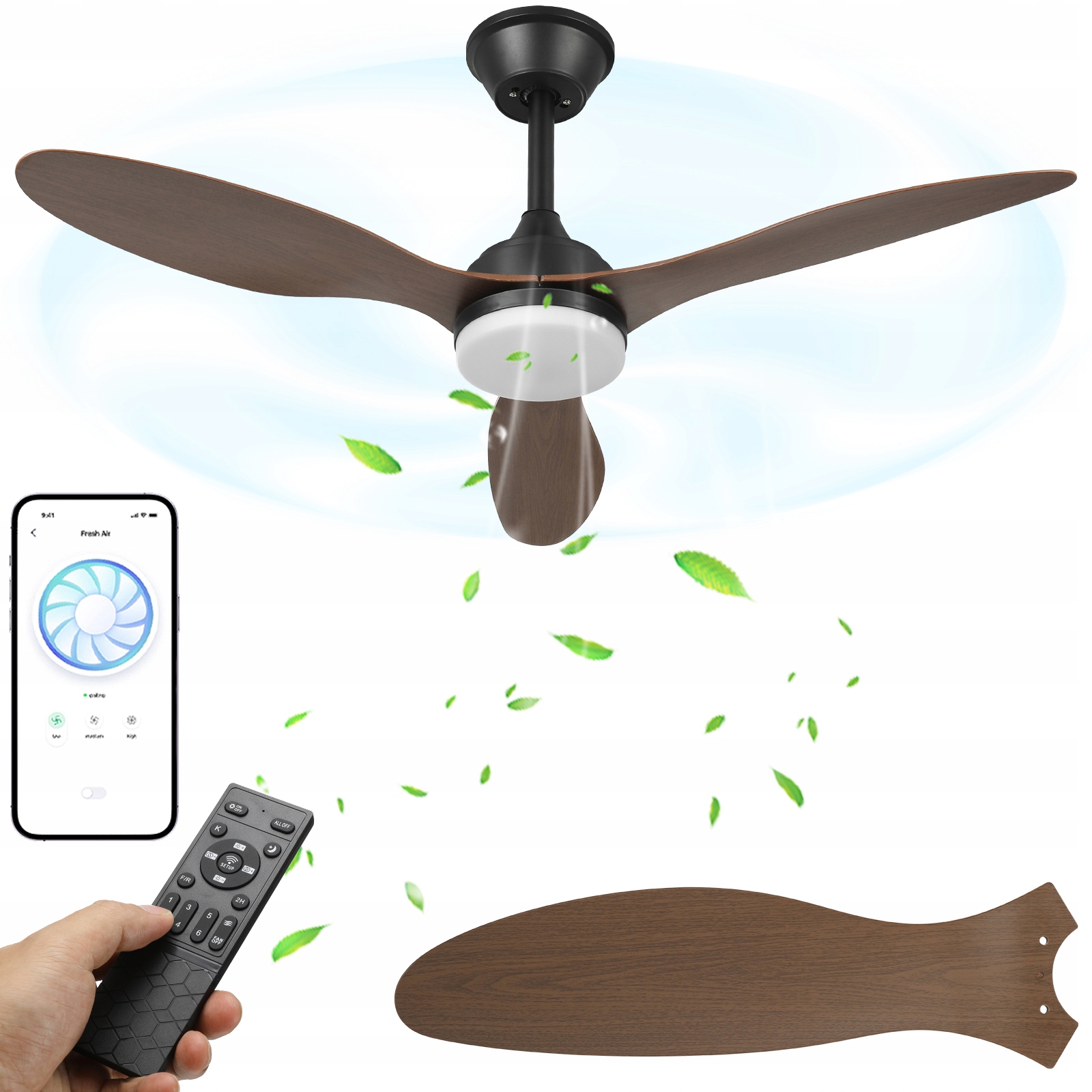 Stropní Svítidlo Led Ventilátor XXL Lampa S Ventilátorem 105CM Dálkové Ovládání