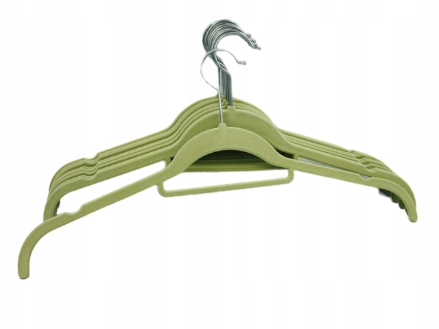 ZESTAW 10 ODZIEŻOWYCH WIESZAKÓW WELUROWYCH DO SZAFY BEŻOWE