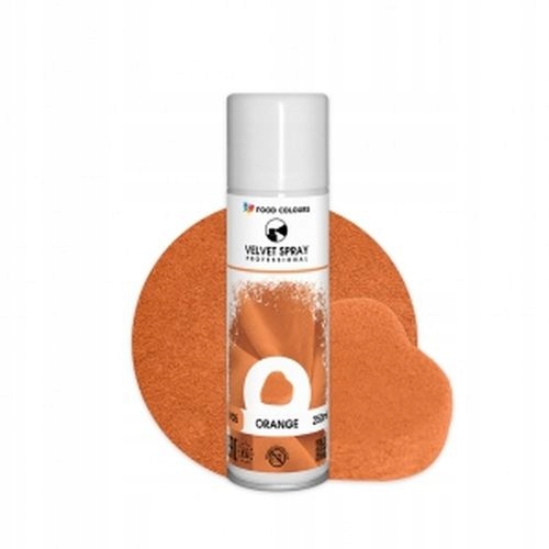 Levně Food Colours Potravinářské barvivo ve spreji Velvet Spray Orange 250 ml