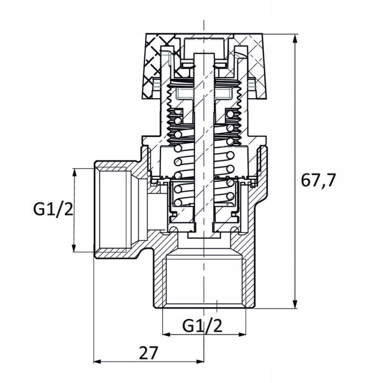 ZAWÓR BEZPIECZEŃSTWA GW 1/2” 10 BAR MOSIĄDZ DIAMOND Kod producenta ART.710-15-10
