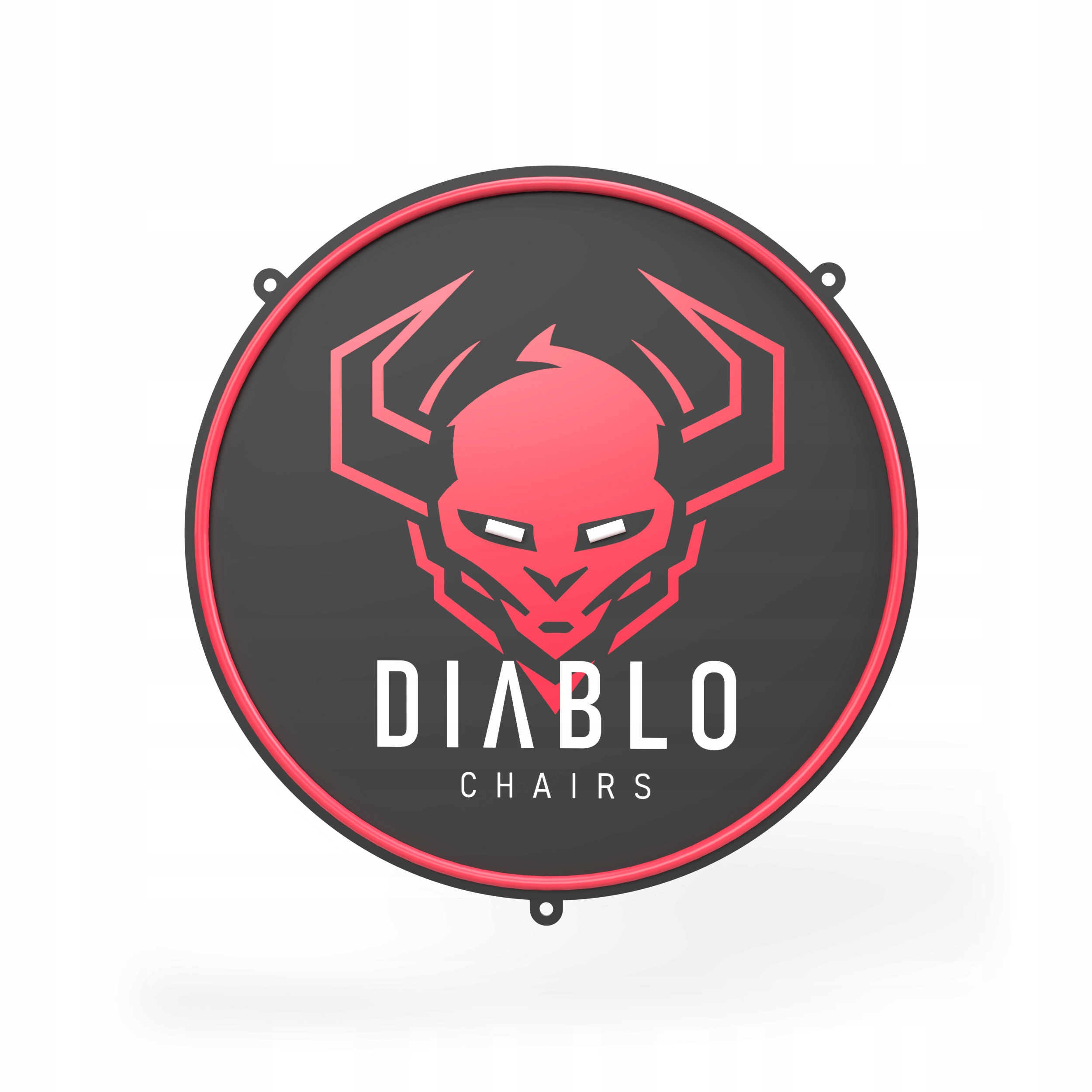 Diablo Chairs Neon Led na zeď černo-červený s potiskem pro hráče