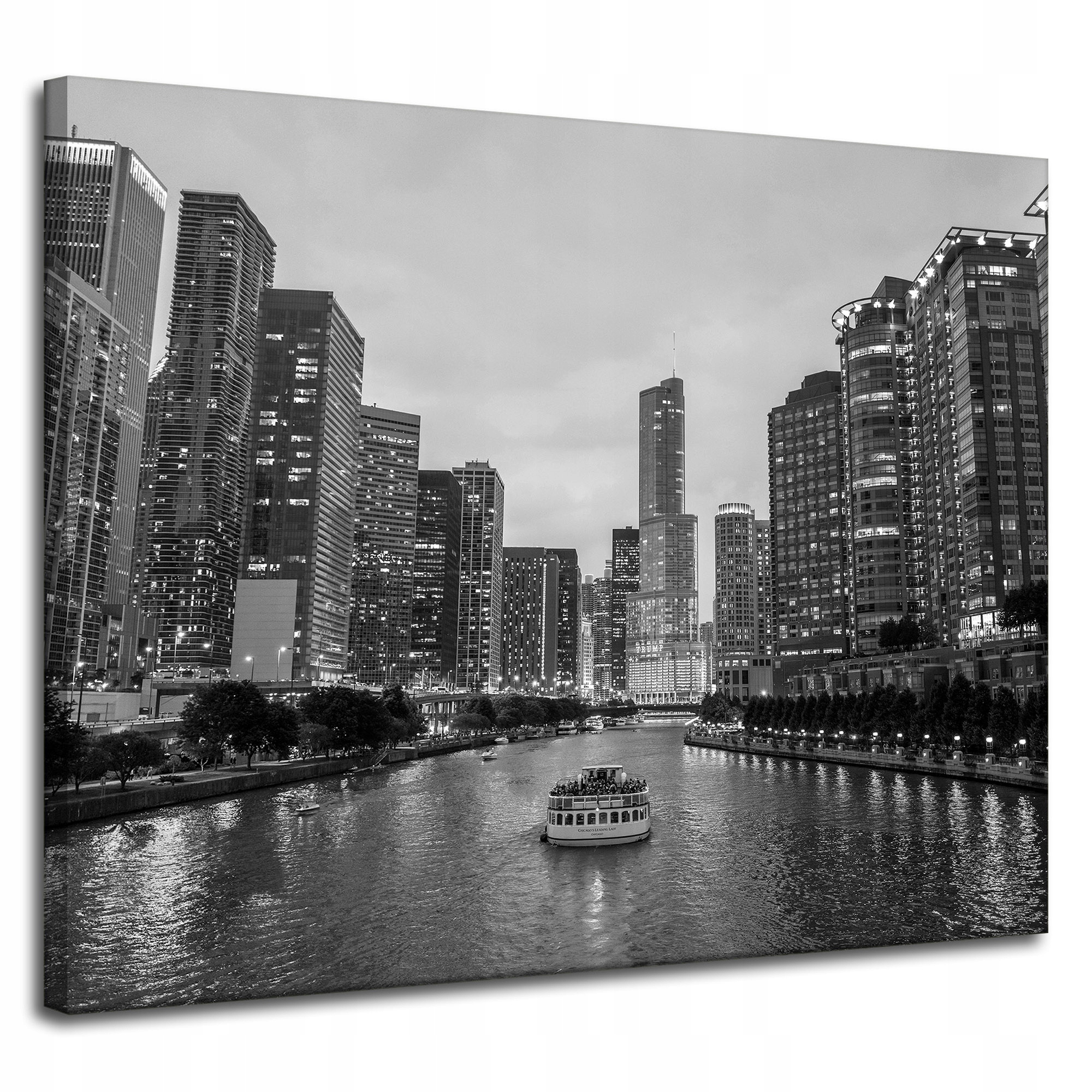 Obrazy na plátně Chicago černobílé 100 x 80 cm