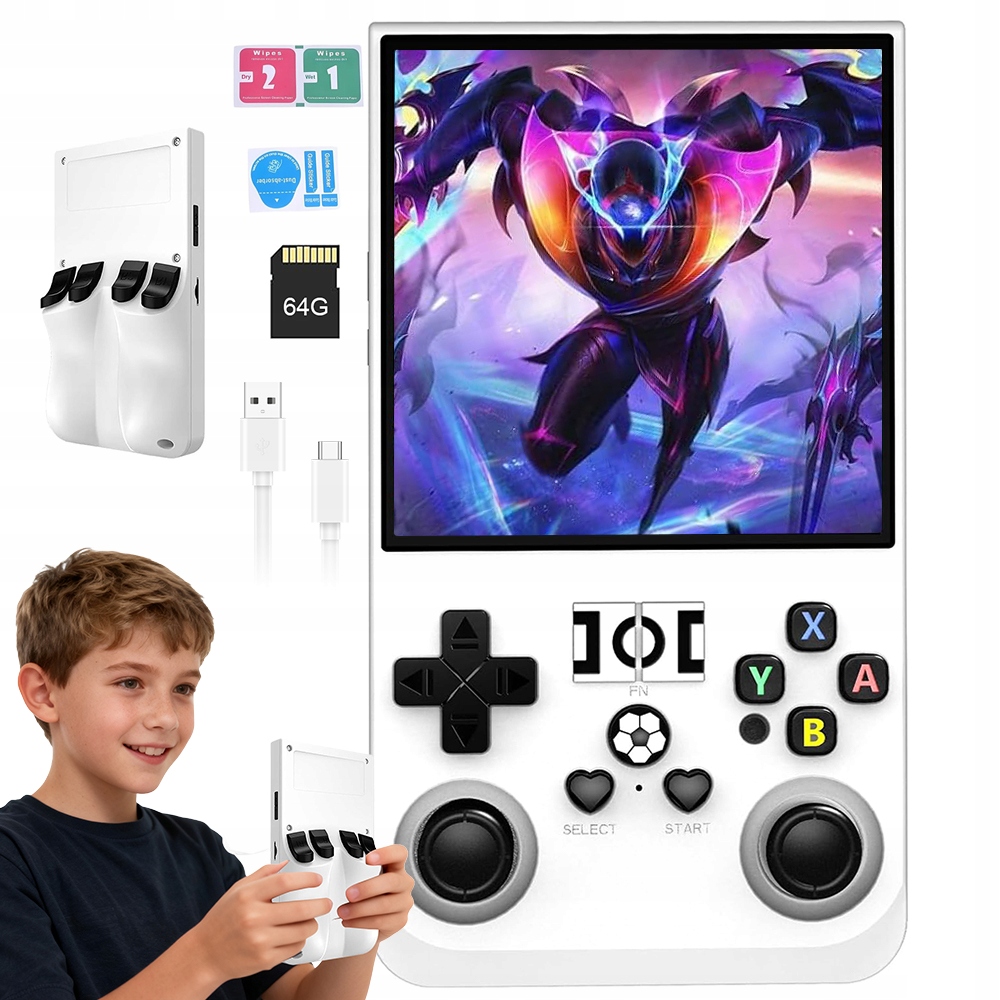R36MAX Przenośna Konsola Do Gier Retro 4 Cala Ips 720X720 64GB Pamieci