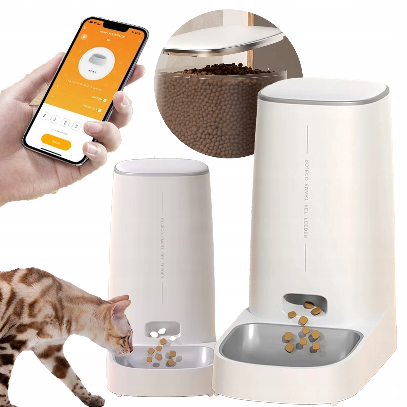 Levně Automatický Podavač Na Krmivo Pro Zvířata Dávkovač jídla WiFi 4L dozo