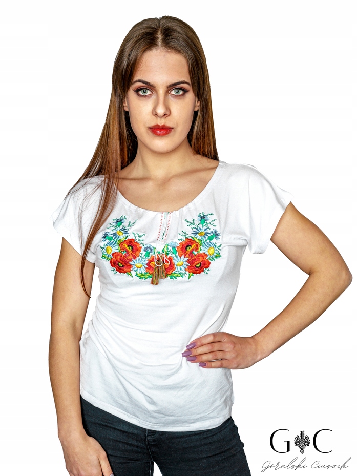 

Koszulka góralska bawełniana folkowa haftowana