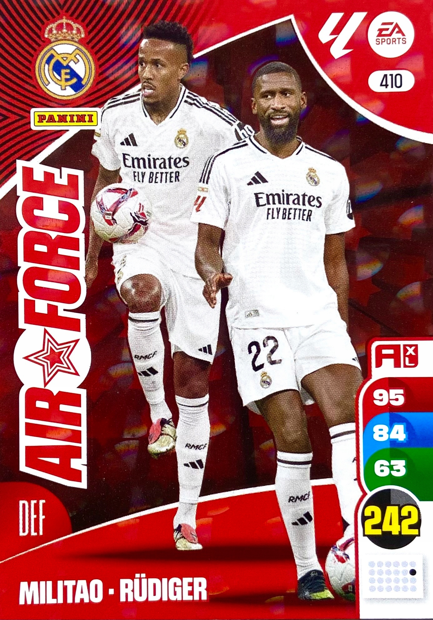 Panini La Liga 2024-25 2025 Air Force 410 Militao-rudiger Real Madryt
