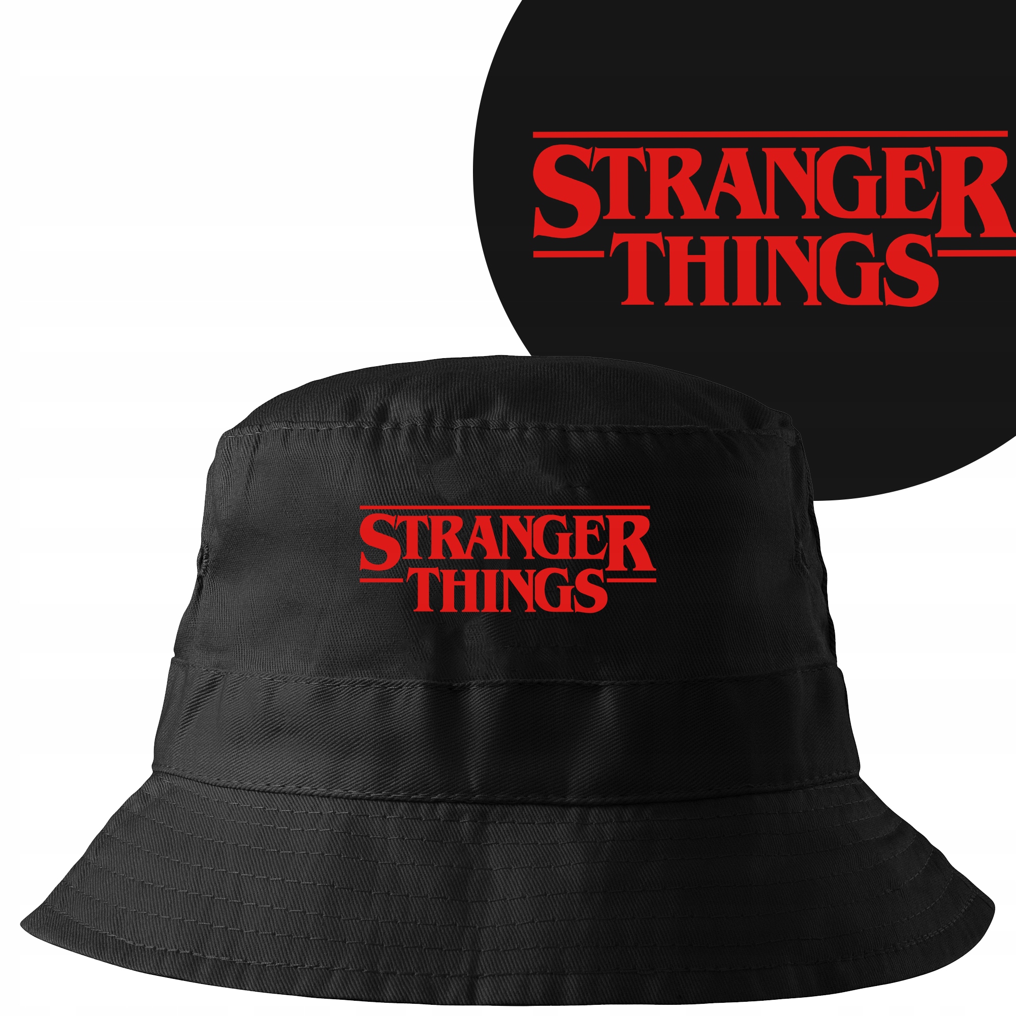 

Kapelusz Bucket Hat Czarny Stranger Things Wzory