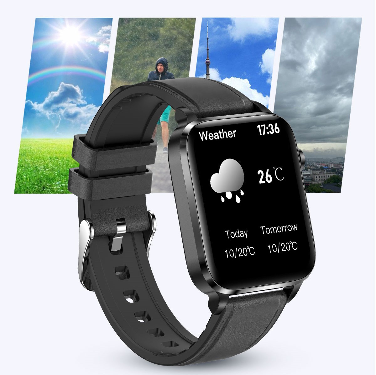 SMARTWATCH ZEGAREK FUNKCJA POMIARU CUKRU GLUKOZA TEMPERATURA CIAŁA 3 PASKI Materiał paska guma