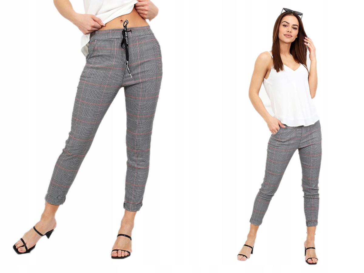 

Spodnie Rurki Cygaretki Pepitka Krat 44 2XL 2341