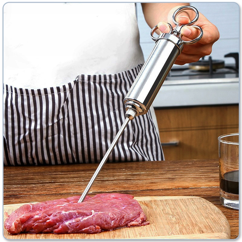 PROFESJONALNA STRZYKAWKA DO PEKLOWANIA MIĘSA NASTRZYKIWACZ 60 ml 3 IGŁY Kod producenta IJUY201