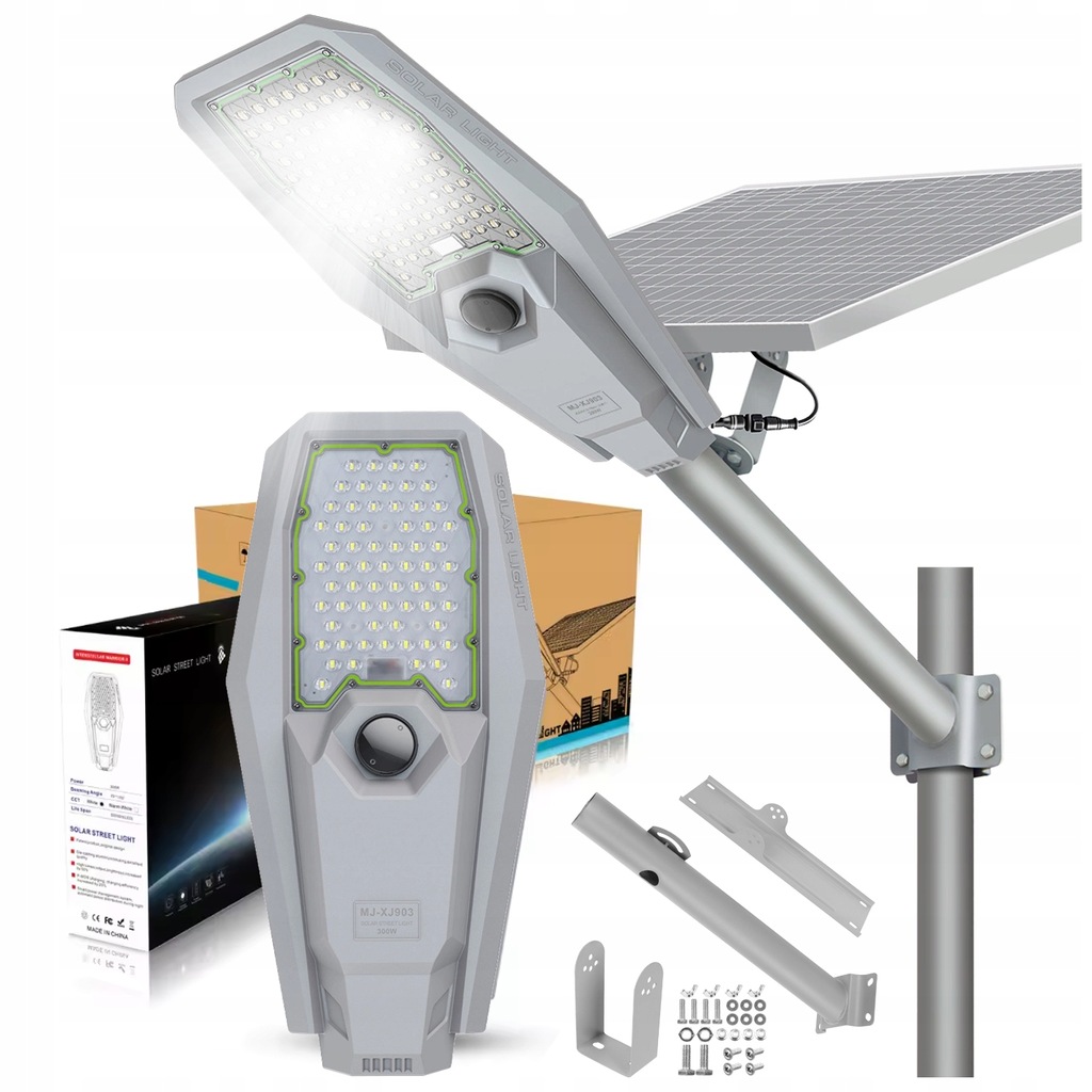 Latarnia Uliczna Led 600W Czujnik Ruchu Premium Aluminium Lampa Solarna Led