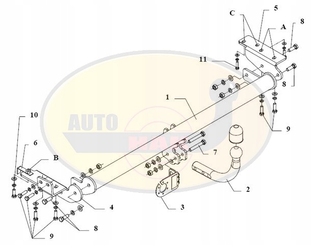 Hak holowniczy odkręcany NISSAN PRIMERA V12 Producent Auto-hak