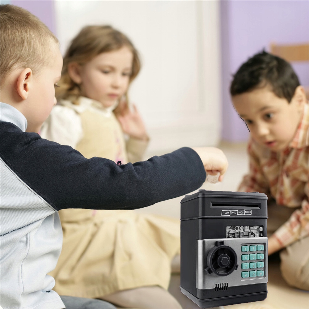 Sejf Skarbonka Bankomat na Monety Banknoty + PIN Kolor odcienie różowego