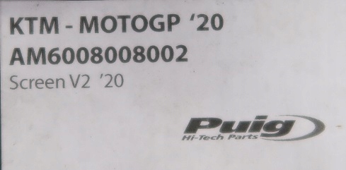 OWIEWKA SZYBA MOTOCYKLOWA KTM PUIG Numer katalogowy części AM6008008002