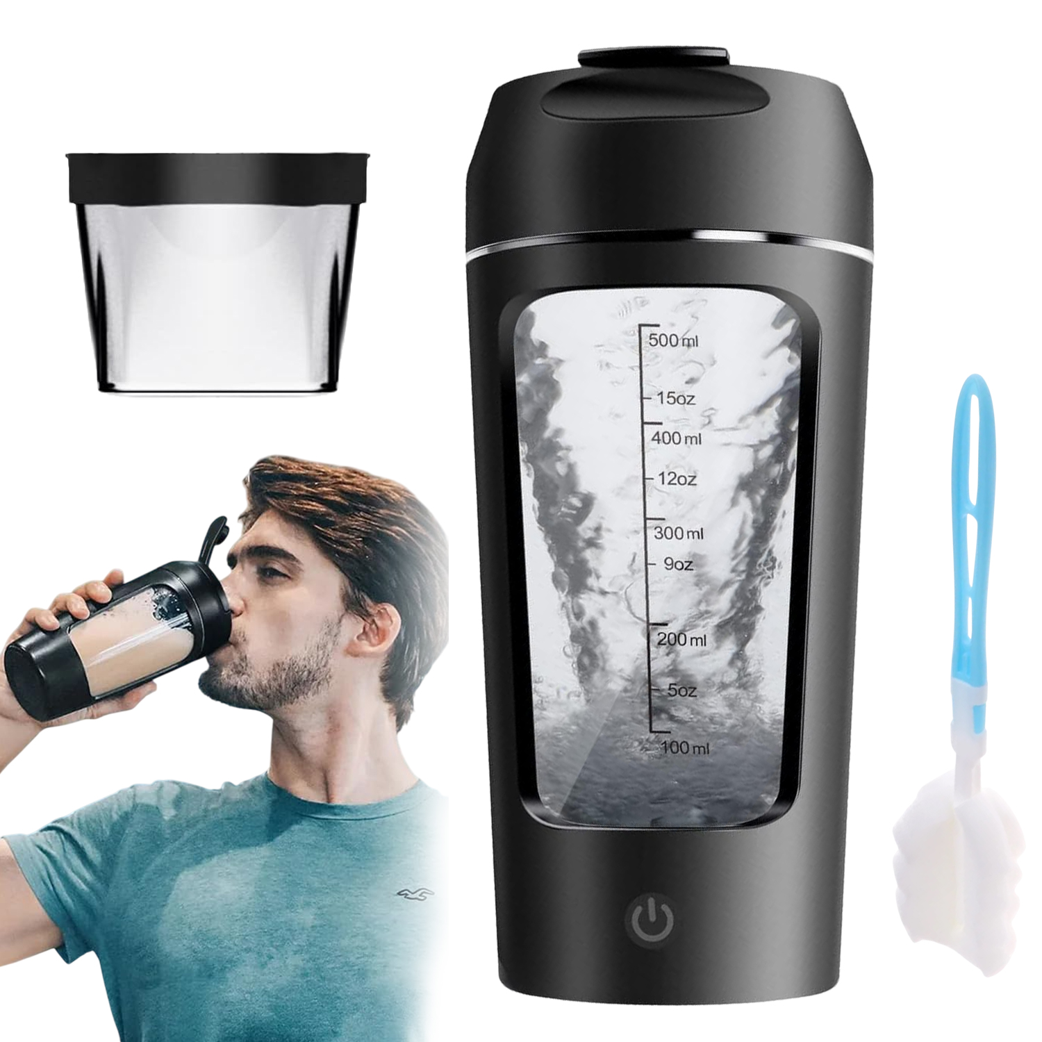 Shaker Elektryczny 650ML Szejker Do Odżywek Na Siłownię Szczelny Usb 1,2AH