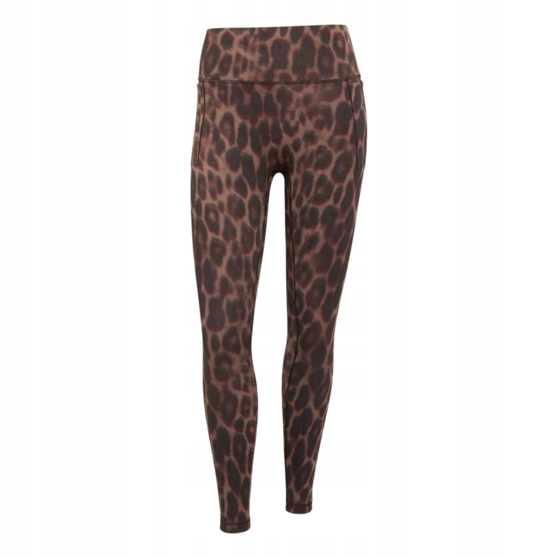 Legginsy damskie adidas Optime Power Leopard 7/8 brązowe KF9094 r M