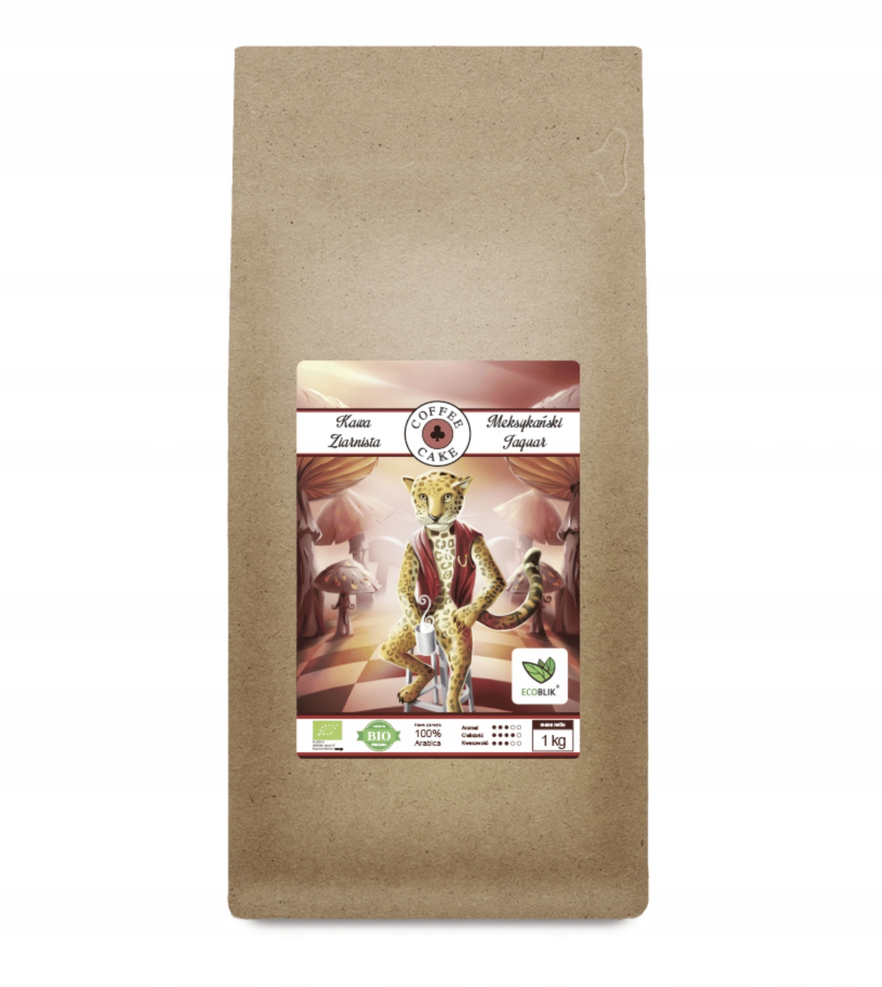 Ecoblik Káva zrnková Jaguar Ekologická Káva 100% Arabica Z Mexika 1kg