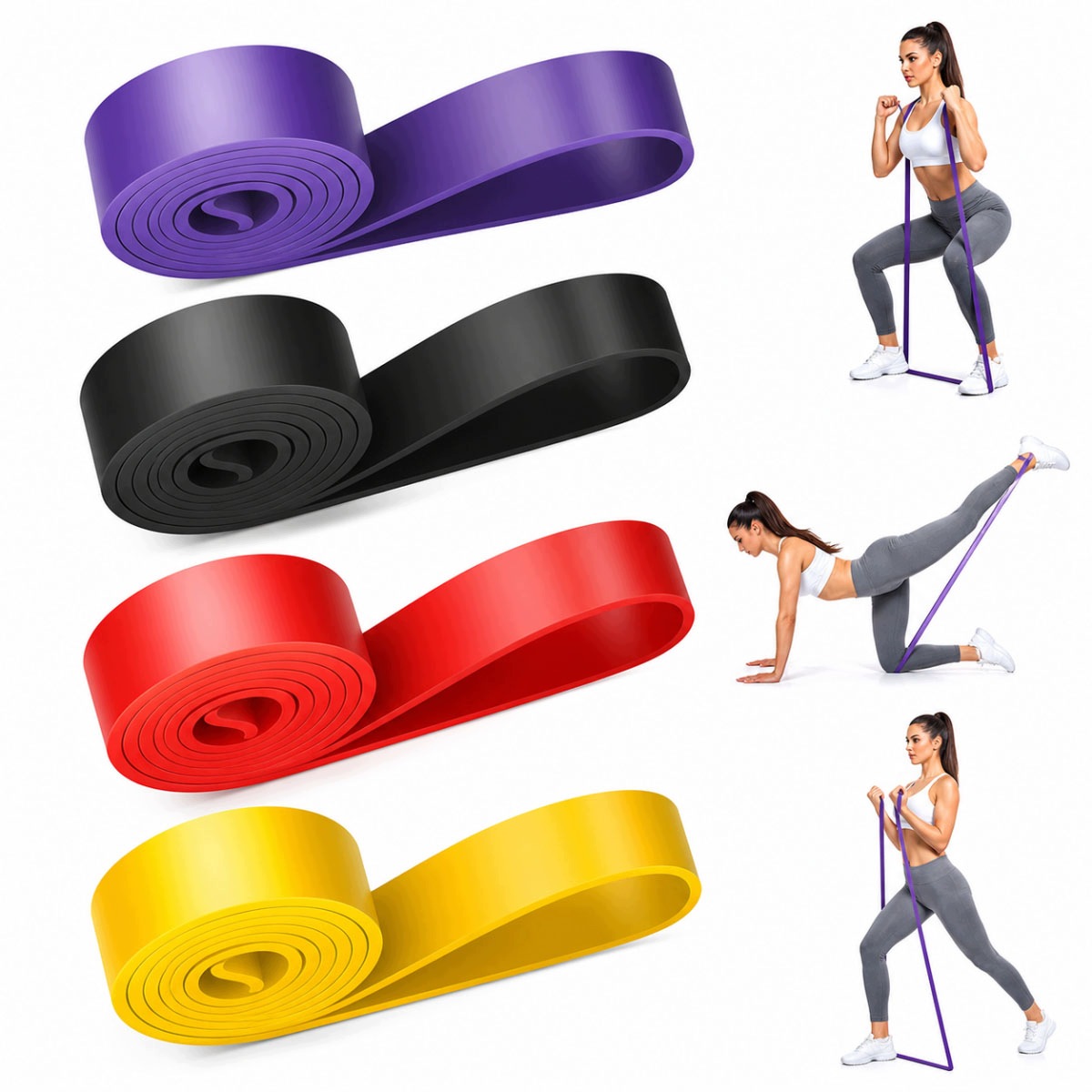 Gumy Oporowe Zestaw Do Ćwiczeń 4szt Fitness Power Bands Lateks