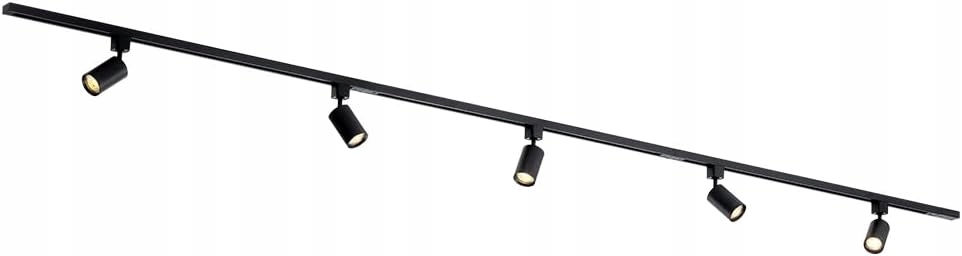Qub Led koľajnicový systém Focus III 1fázový 3 m 5xGU10 spotov 3x1 m čierne koľajnice